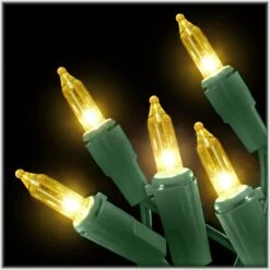 Gold 100 Lights With Green Cord