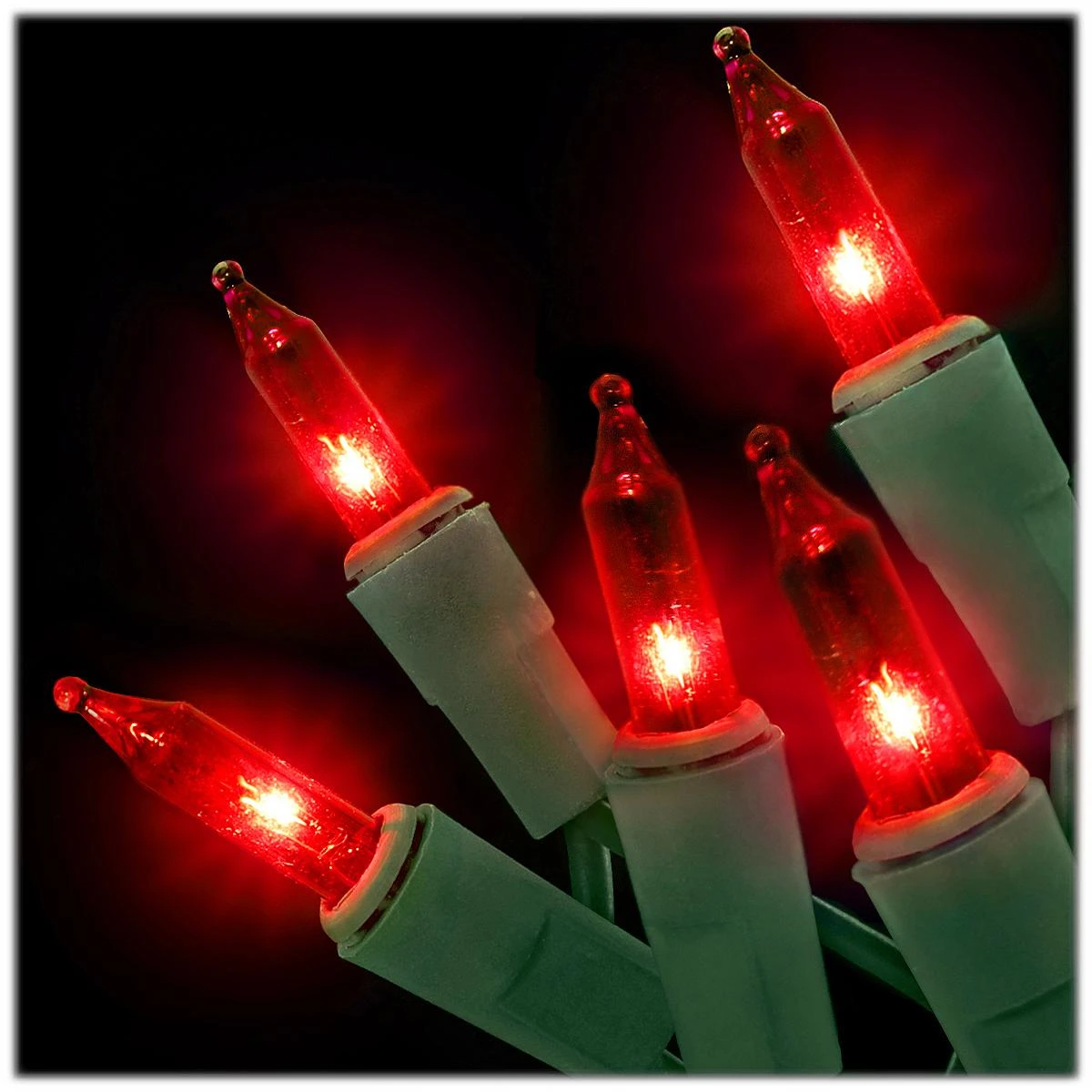 Red 100 Lights With Green Cord 1 Red 100 Lights With Green Cord