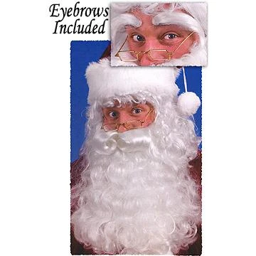 Santa Beard And Wig Set With Eyebrows 1 Santa Beard And Wig Set With Eyebrows