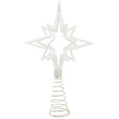 Bethlehem Star With Silver Glitter Tree Topper