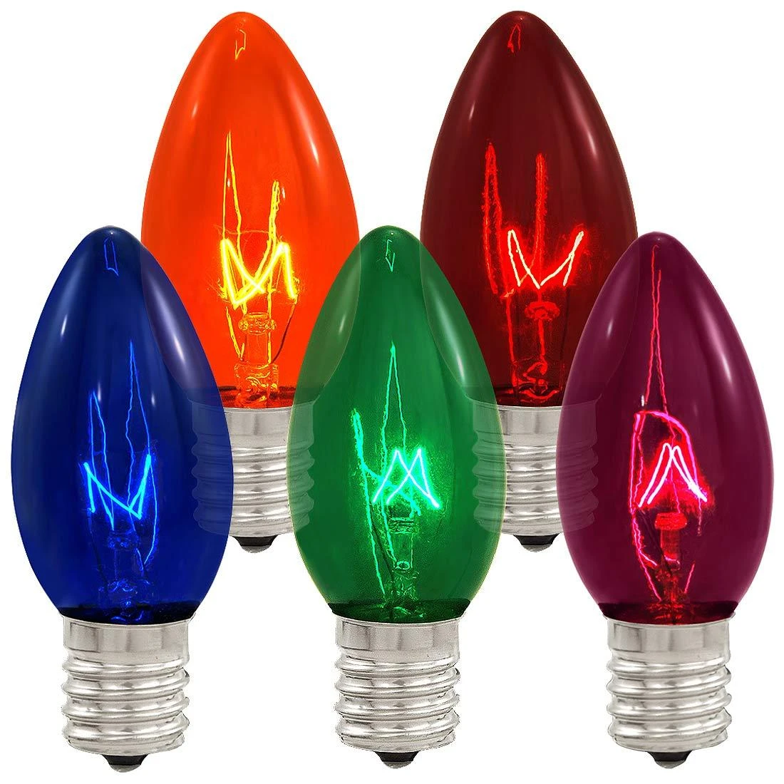 25 Multi Transparent C9 Replacement Lamps 1 25 Multi Transparent C9 Replacement Lamps