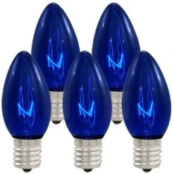 25 Blue Transparent C9 Replacement Lamps
