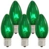 25 Green Transparent C9 Replacement Lamps
