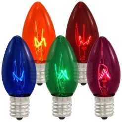 25 Multi Transparent Twinkle C9 Replacement Lamps