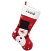 18.5 Inch Personalized Snowman Velvet And Fleece Stocking