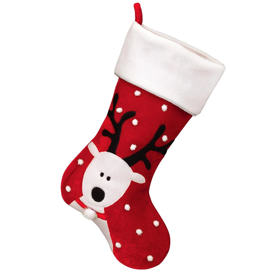 18.5 Inch Personalized Reindeer Velvet And Fleece Stocking 2 18.5 Inch Personalized Reindeer Velvet And Fleece Stocking - Image 2