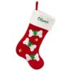 18.5 Inch Personalized Dog Bones On Red Christmas Stocking