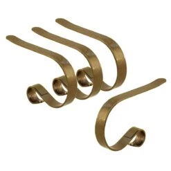 Set Of 4 Antique Brass MantleClips