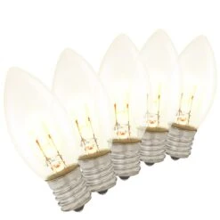 25 Clear Twinkle Transparent C9 Replacement Lamps