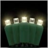 Warm White LED 50 Rectified Conical Twinkle Light Set On Green Cord