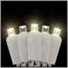 Warm White LED 50 Rectified Conical Twinkle Light Set On White Cord