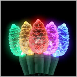 Color Changing C7 LED Pinecone Shaped 25 Light Set