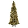 7.5 Foot Glittery Bristle Slim Pre-Lit Clear Artificial Tree