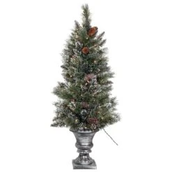 4 Foot Glitter Bristle Pre-Lit Clear Artificial Tree