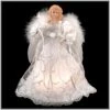 9 Inch Lighted White And Silver Angel Tree Topper