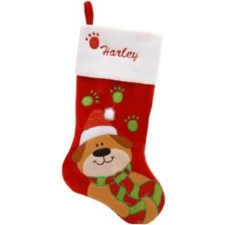20.5 Inch Personalized Dog With Paw Cuff Stocking