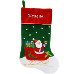 24 Inch Personalized Santa In Sleigh Stocking