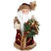 10 Inch Lighted Santa Tree Topper With Burgundy Robe