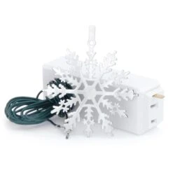 Silver Snowflake Ornament With On/Off Control Of Christmas Tree Lights