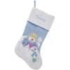 20.5 Inch Personalized Blue Knit Stocking With Snowmen