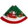 48 Inch Green Velvet Tree Skirt With Santa And Sleigh