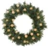 30 Inch Glittery Pine Wreath With 30 LED G40 Lights