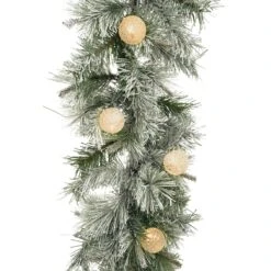 9 Ft. X 10 Inch Glittery Pine Garland With 30 LED G40 Lights