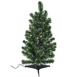 24 Inch Miniature Frosted Tree With 50 Clear Lights