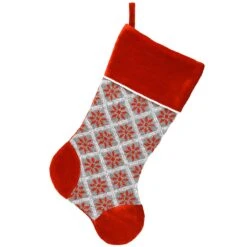 20.5 Inch Knitted Snowflake Stocking