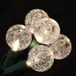 25 Warm White G25 Lights With Bubble Fizz Orbs LED Light Set