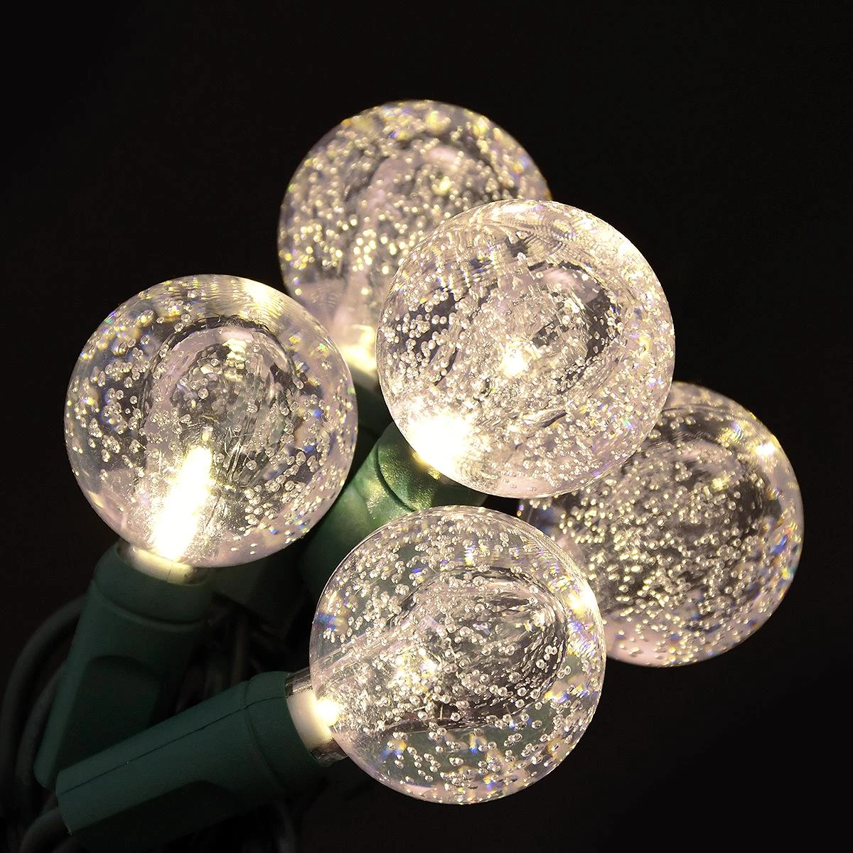 25 Warm White G25 Lights With Bubble Fizz Orbs LED Light Set 1 25 Warm White G25 Lights With Bubble Fizz Orbs LED Light Set