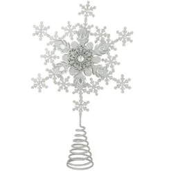 12 Inch Silver Layered Snowflake Tree Topper