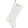 21 Inch Personalized White Stocking With Snowflakes And Sequins