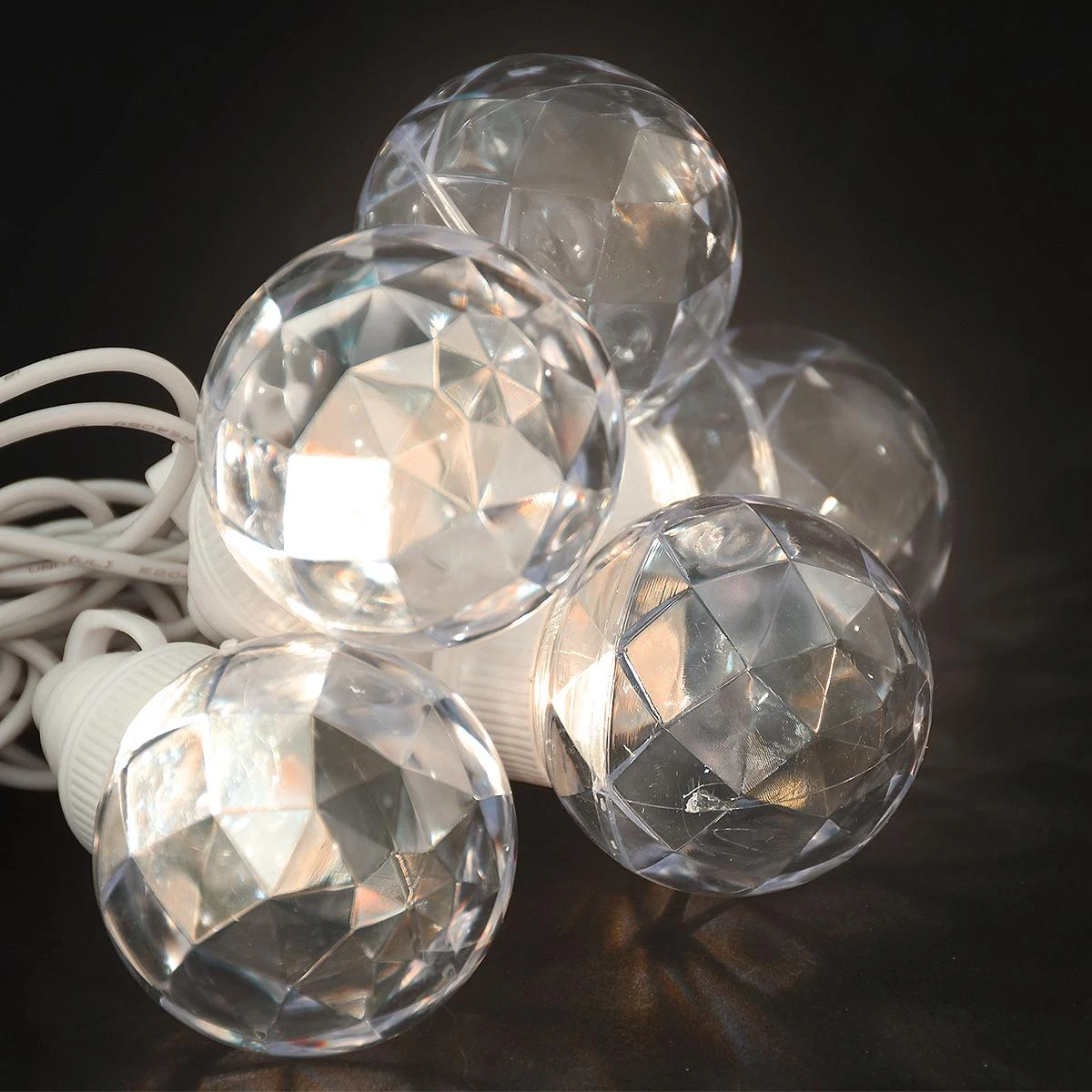 20 LED Warm White Light Set With Sparkle Orbs 1 20 LED Warm White Light Set With Sparkle Orbs