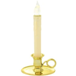 Williamsburg 9 Inch Brass LED Battery Operated Candle