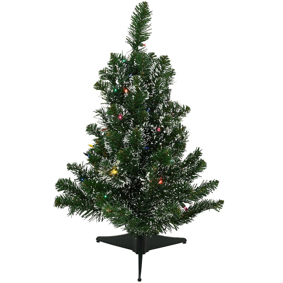 24 Inch Miniature Frosted Tree With 50 Multi Color Lights 1 24 Inch Miniature Frosted Tree With 50 Multi Color Lights