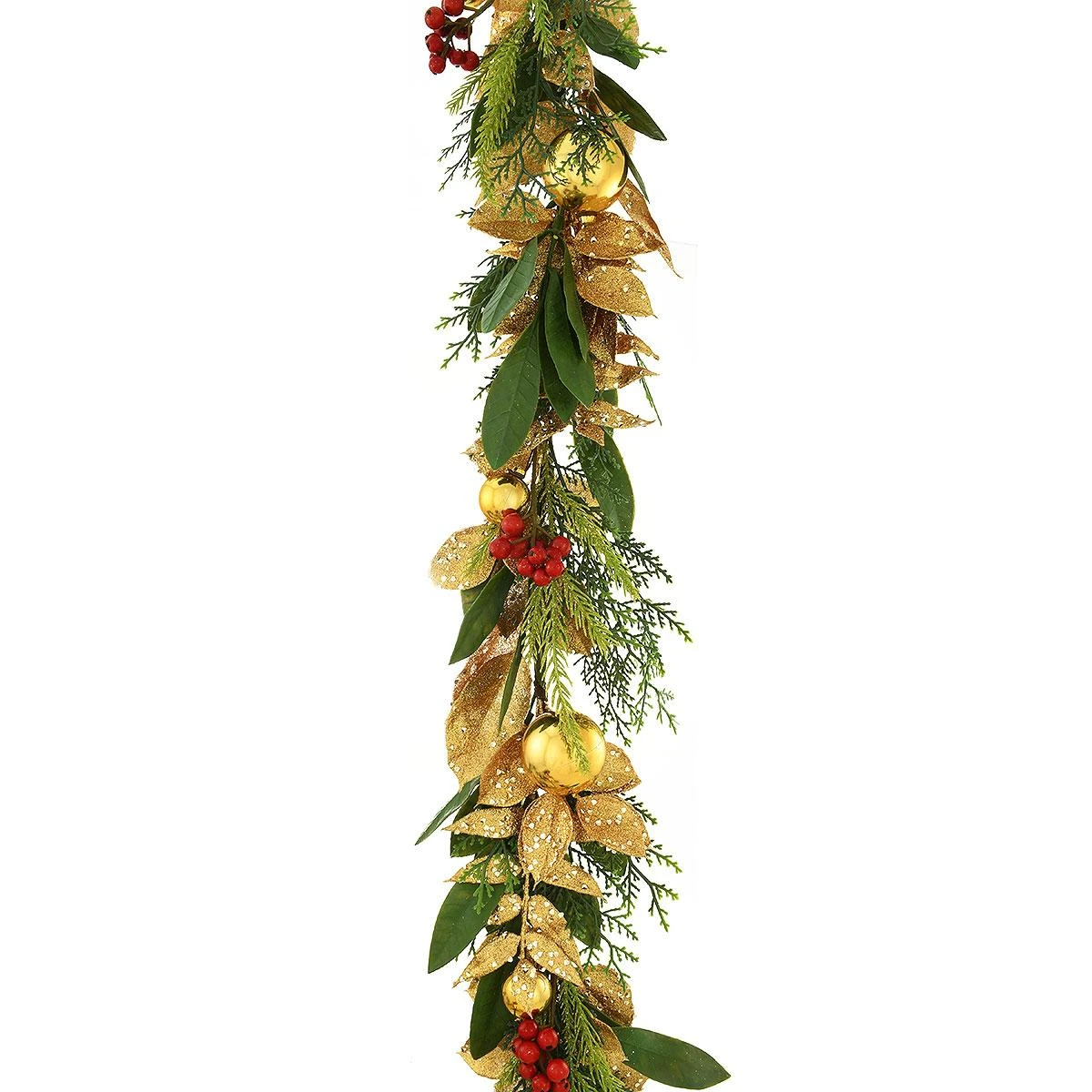 6 Ft. Bayleaf Garland With Gold Ornaments 1 6 Ft. Bayleaf Garland With Gold Ornaments