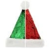 15 Inch Reversible Sequin Red And Green Santa Hat