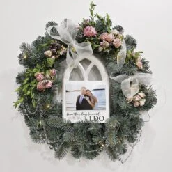 24" Blue Douglas Fir Artificial Wreath -Winter Light Sales 1209468 web 3