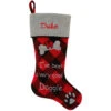 18.5 Inch Good Doggie Red Plaid Stocking