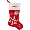 20.5 Inch Personalized Red Velvet Snowflake Stocking