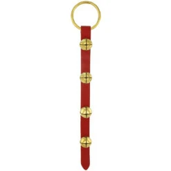 15.5 Inch Red Leather Strap With 4 Sleigh Bells
