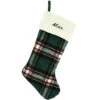 21 Inch Personalized Green Plaid Stocking