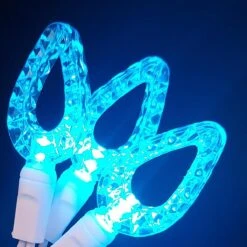 Teal C7 LED 25 Light Set With White Cord