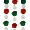 48 Inch Garland With Red, Green And White Pom Poms