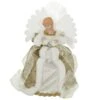 16 Inch Fiber Optic Angel Tree Top With Gold And Fur Robe