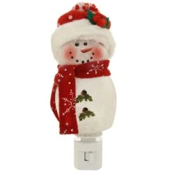 Snowman Night Light With Red Hat And Scarf