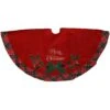 48 Inch Merry Christmas Tree Skirt With Plaid Trim