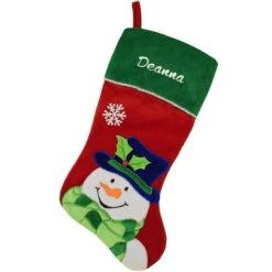 20.5 Inch Personalized Snowman Stocking With Snowflake