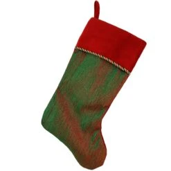 20.5" Personalized Iridescent Red And Green Crinkle Stocking -Winter Light Sales 1230256 web 3